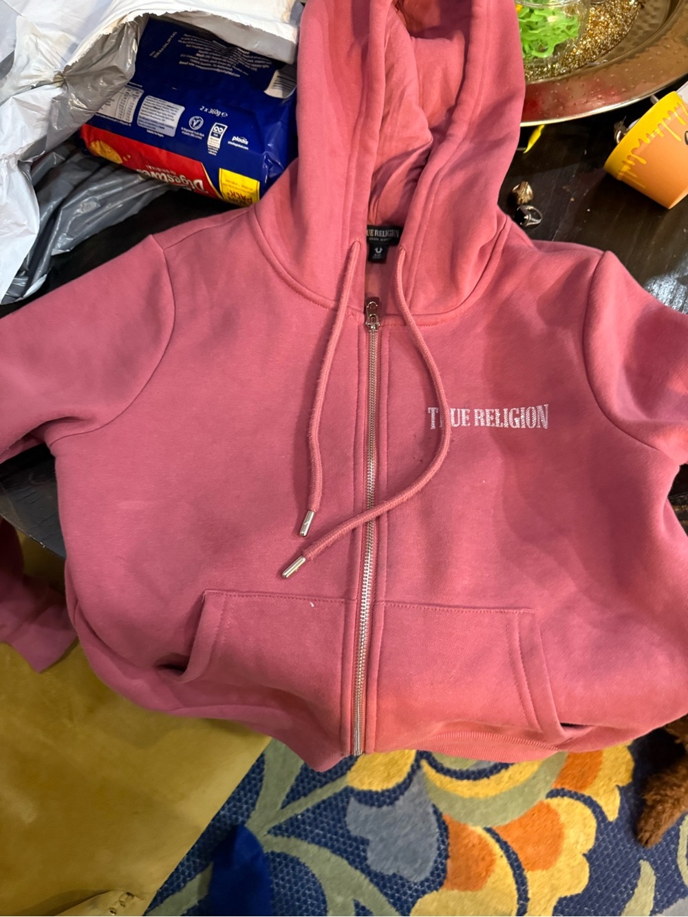 True Religion Kids Rose Pink Full-Zip Hoodie
